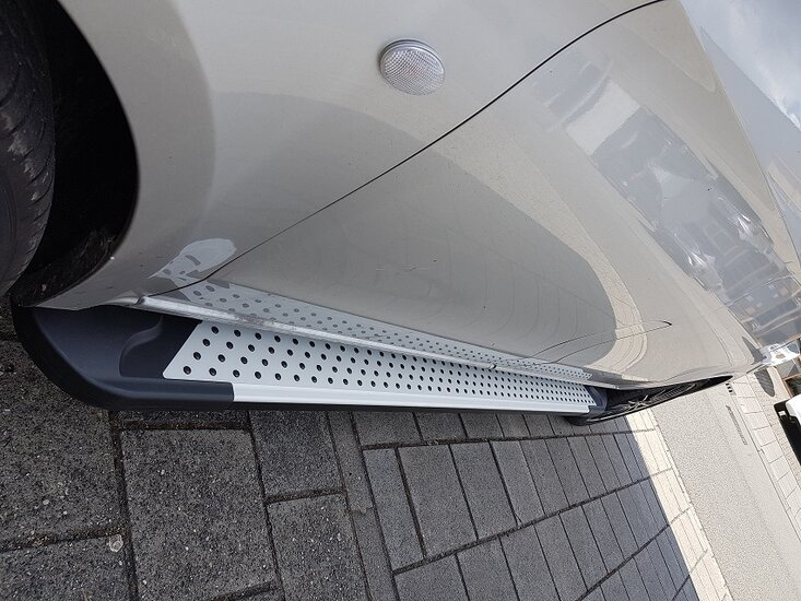 Hyundai IX 35 2010 tot 2015 - aluminium treeplanken grijs - ronde nop