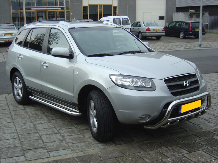 Hyundai Santa Fe sidebars 60 mm met RVS trede