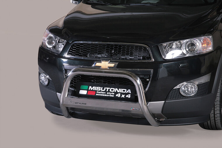 Chevrolet Captiva 2011 tot 2018 - pushbar &Oslash; 63 mm met CE/EU certificaat - RVS 304 hoogglans gepolijst