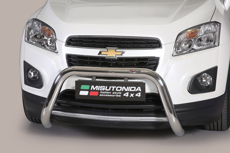 Chevrolet Trax 2013 tot 2017 &ndash; super pushbar &Oslash; 76 mm met CE/EU certificaat - RVS 304 hoogglans gepolijst