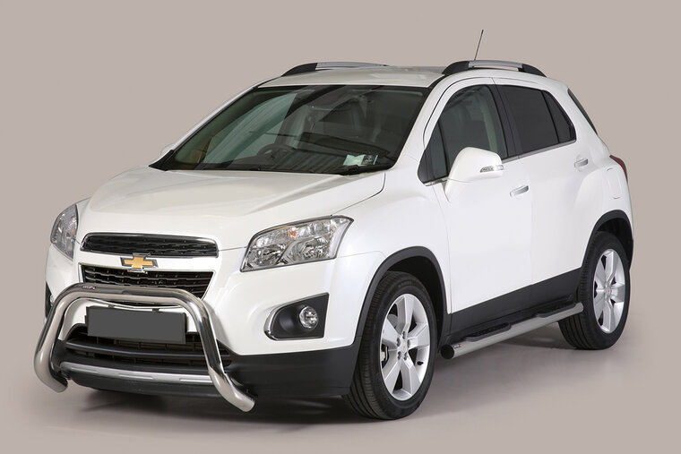 Chevrolet Trax 2013 tot 2017 &ndash; super pushbar &Oslash; 76 mm met CE/EU certificaat - RVS 304 hoogglans gepolijst