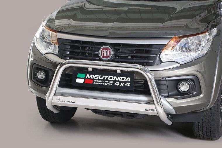 Fiat Fullback 2016 tot heden - pushbar &Oslash; 63 mm met CE/EU certificaat - RVS 304 hoogglans gepolijst