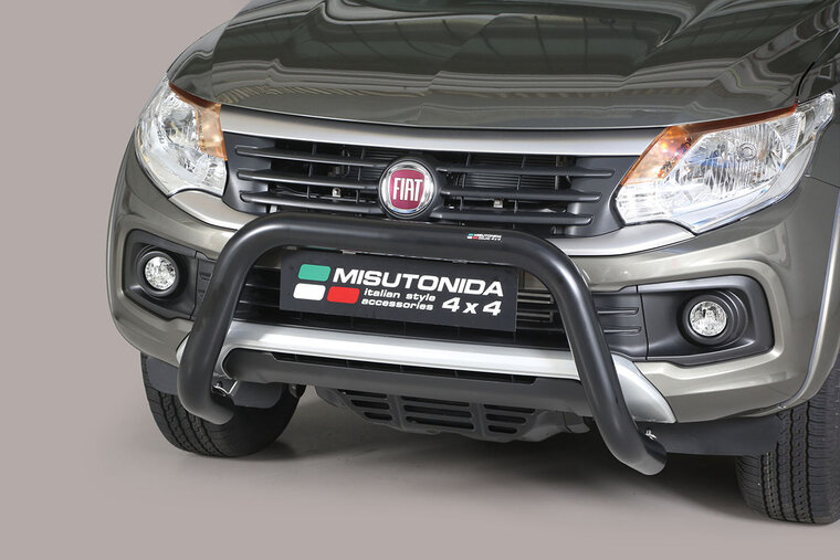 Fiat Fullback 2016 tot heden - super pushbar &Oslash; 76 mm met CE/EU certificaat - RVS 304 zwarte poedercoating