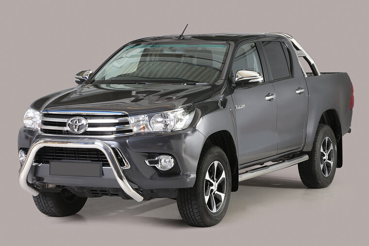 Toyota Hilux 2016 tot 2019 &ndash; super pushbar &Oslash; 76 mm met CE/EU certificaat - RVS 304 hoogglans gepolijst