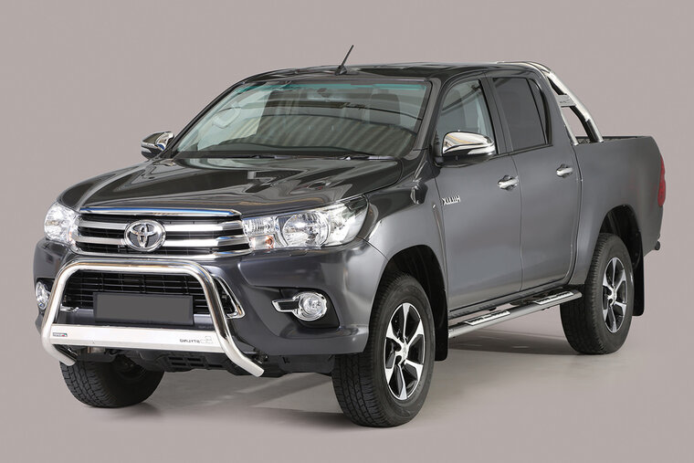 Toyota Hilux 2016 tot 2019 &ndash; pushbar &Oslash; 63 mm met CE/EU certificaat - RVS 304 hoogglans gepolijst