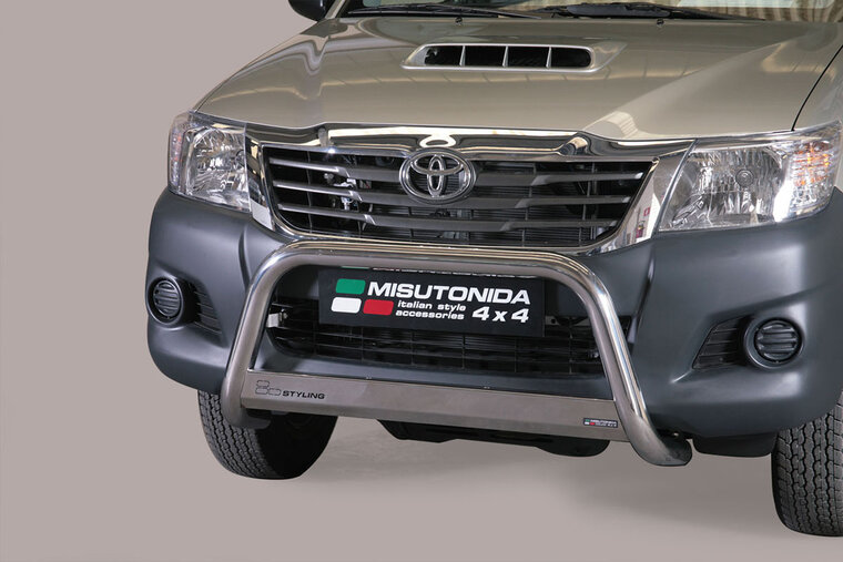 Toyota Hilux 2011 tot 2016 &ndash; pushbar &Oslash; 63 mm met CE/EU certificaat - RVS 304 hoogglans gepolijst