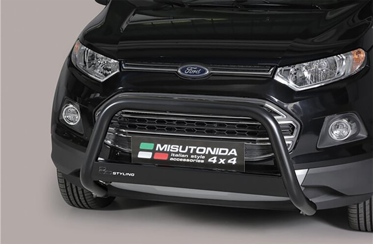 Ford Ecosport 2014 tot 2018 - pushbar &Oslash; 63 mm met CE/EU certificaat - RVS 304 zwarte poedercoating