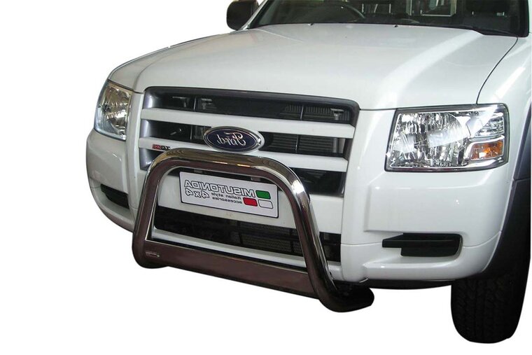 Ford Ranger 2006 tot 2009 - pushbar &Oslash; 63 mm met CE/EU certificaat - RVS 304 hoogglans gepolijst