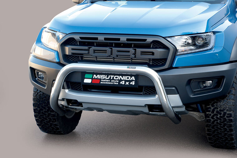 Ford Ranger Raptor 2019 tot heden - super pushbar &Oslash; 76 mm met CE/EU certificaat - RVS 304 hoogglans gepolijst