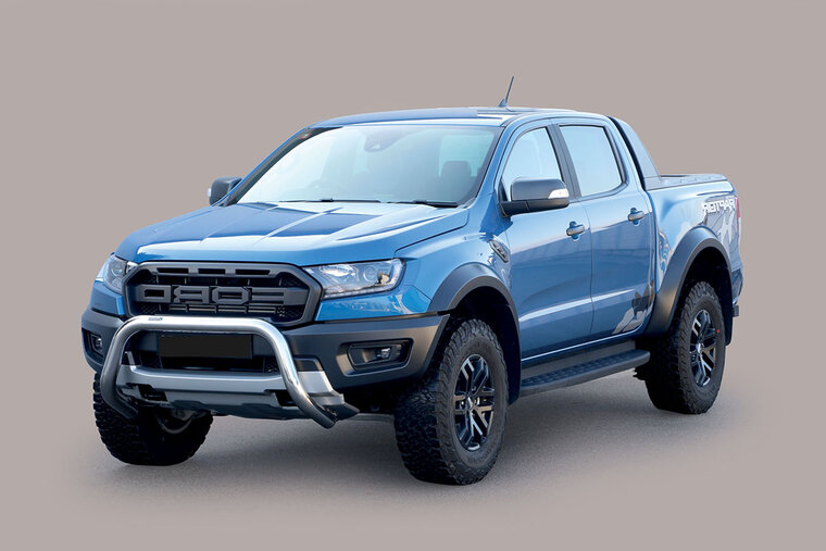 Ford Ranger Raptor 2019 tot heden - super pushbar &Oslash; 76 mm met CE/EU certificaat - RVS 304 hoogglans gepolijst