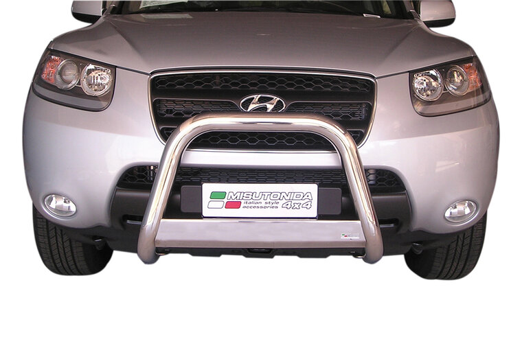 Hyundai Santa Fe 2006 tot 2012 - pushbar &Oslash; 63 mm met CE/EU certificaat - RVS 304 hoogglans gepolijst