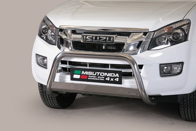 Isuzu D-MAX 2012 tot 2018 - pushbar &Oslash; 63 mm met CE/EU certificaat - RVS 304 hoogglans gepolijst