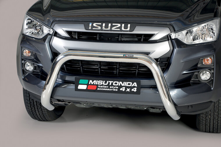 Isuzu D-MAX 2020 tot heden - super pushbar &Oslash; 76 mm met CE/EU certificaat - RVS 304 hoogglans gepolijst