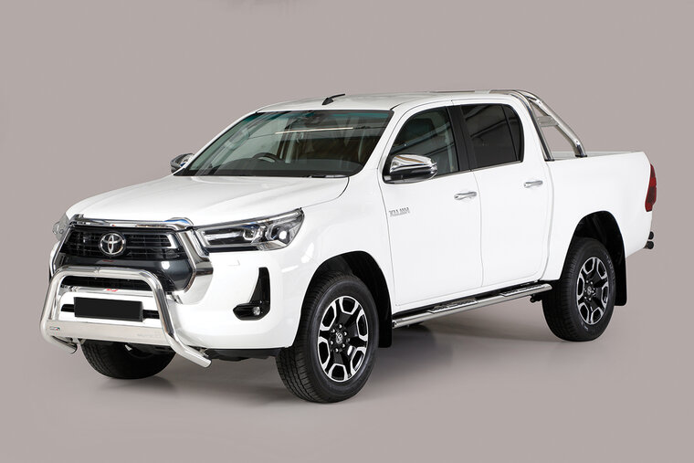 Toyota Hilux 2021 tot heden - pushbar &Oslash; 63 mm met CE/EU certificaat - RVS 304 hoogglans gepolijst