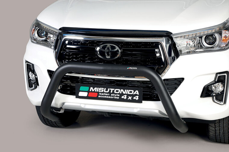 Toyota Hilux 2019 tot 2021 - super pushbar &Oslash; 76 mm met CE/EU certificaat - RVS 304 zwarte poedercoating