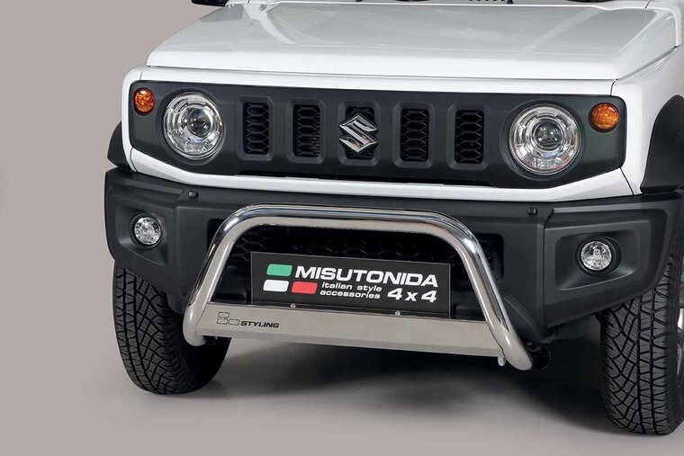 Suzuki Jimny 2018 tot heden - pushbar &Oslash; 63 mm met CE/EU certificaat - RVS 304 hoogglans gepolijst