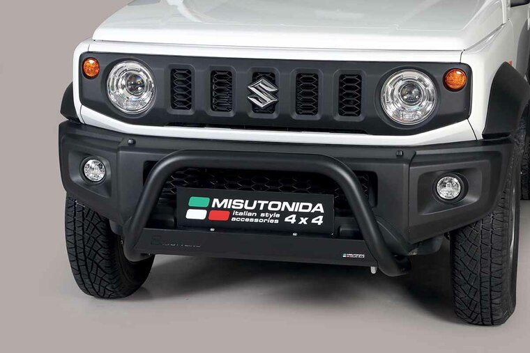 Suzuki Jimny 2018 tot heden - pushbar &Oslash; 63 mm met CE/EU certificaat - RVS 304 zwarte poedercoating