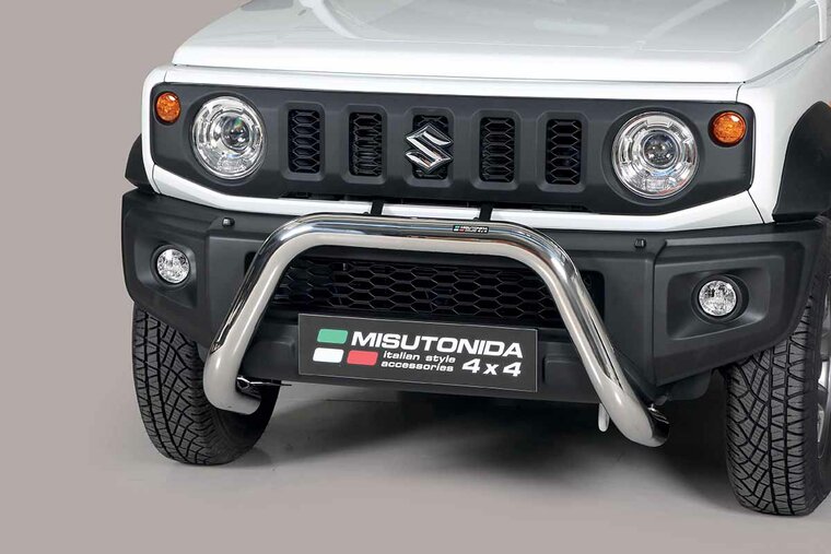 Suzuki Jimny 2018 tot heden - super pushbar &Oslash; 76 mm met CE/EU certificaat - RVS 304 hoogglans gepolijst