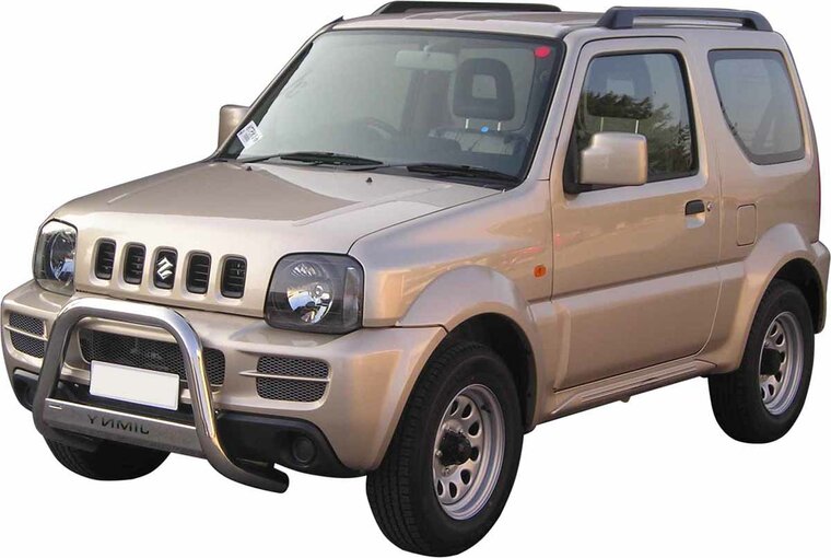 Suzuki Jimny 2006 tot 2012 - super pushbar &Oslash; 76 mm met CE/EU certificaat - RVS 304 hoogglans gepolijst