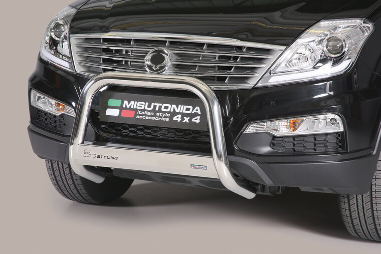 Ssangyong Rexton 2012 tot 2018 - pushbar &Oslash; 63 mm met CE/EU certificaat - RVS 304 hoogglans gepolijst