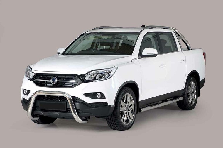 Ssangyong Musso 2018 tot heden - super pushbar &Oslash; 76 mm met CE/EU certificaat - RVS 304 hoogglans gepolijst