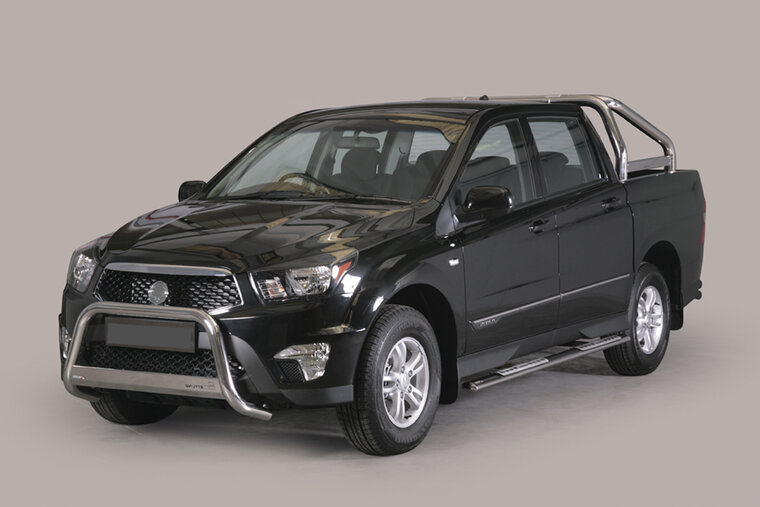 Ssangyong Actyon Sports 2012 tot heden - pushbar &Oslash; 63 mm met CE/EU certificaat - RVS 304 hoogglans gepolijst