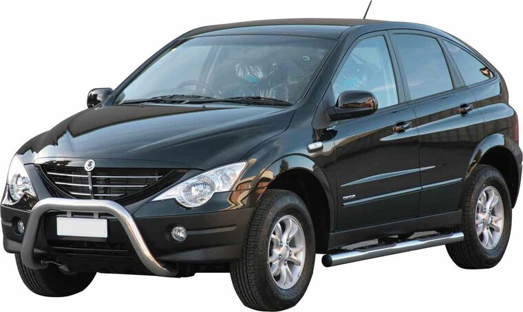 Ssangyong Actyon 2006 tot 2009 - super pushbar &Oslash; 76 mm met CE/EU certificaat - RVS 304 hoogglans gepolijst