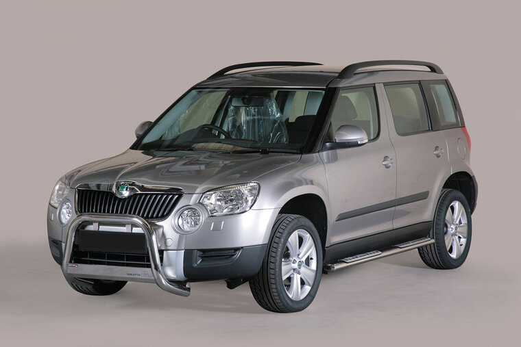 Skoda Yeti 2009 tot 2014 - pushbar &Oslash; 63 mm met CE/EU certificaat - RVS 304 hoogglans gepolijst