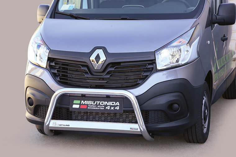 Renault Trafic 2014 tot 2022 L1 - pushbar &Oslash; 63 mm met CE/EU certificaat - RVS 304 hoogglans gepolijst