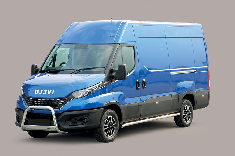 Iveco Daily 2019 tot heden &ndash; pushbar &Oslash; 63 mm met CE/EU certificaat - RVS 304 hoogglans gepolijst