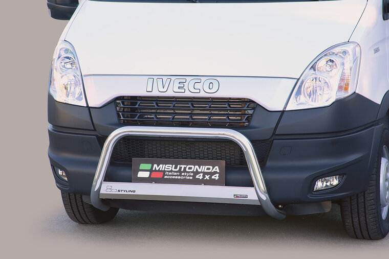 Iveco Daily 2007 tot 2014 &ndash; pushbar &Oslash; 63 mm met CE/EU certificaat - RVS 304 hoogglans gepolijst