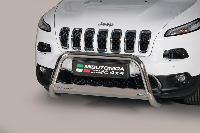 Jeep Cherokee 2014 tot heden - pushbar &Oslash; 63 mm met CE/EU certificaat - RVS 304 hoogglans gepolijst