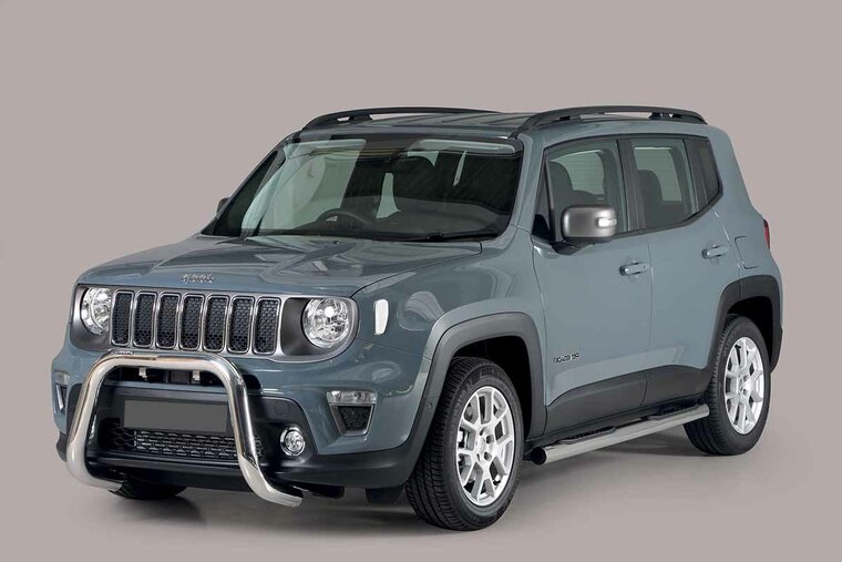 Jeep Renegade 2018 tot heden - super pushbar &Oslash; 76 mm met CE/EU certificaat - RVS 304 hoogglans gepolijst