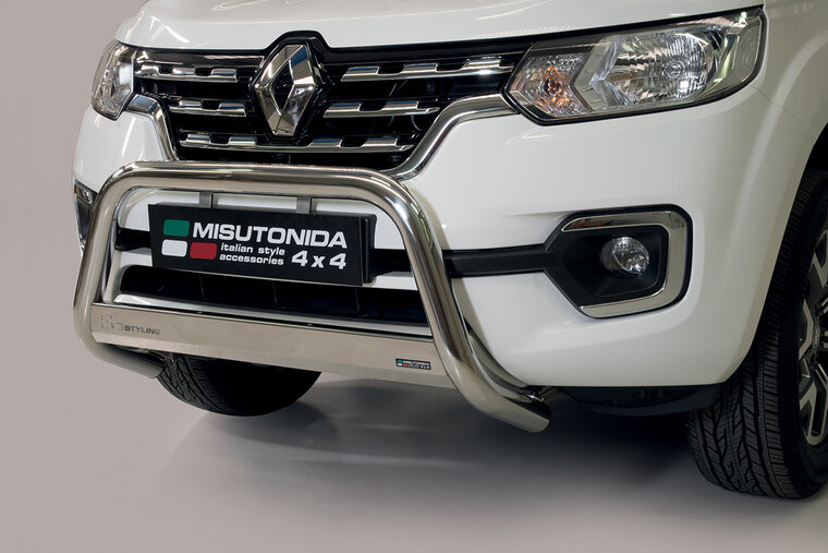 Renault Alaskan 2018 tot heden - pushbar &Oslash; 63 mm met CE/EU certificaat - RVS 304 hoogglans gepolijst