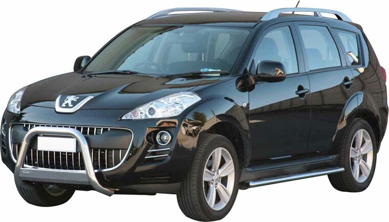 Peugeot 4007 2008 tot 2011 - pushbar &Oslash; 63 mm met CE/EU certificaat - RVS 304 hoogglans gepolijst