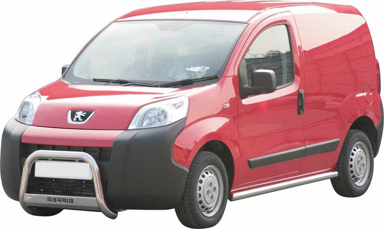 Peugeot Bipper 2008 tot heden - pushbar &Oslash; 63 mm met CE/EU certificaat - RVS 304 hoogglans gepolijst