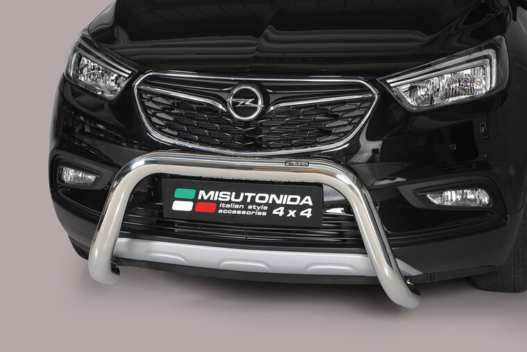 Opel Mokka X 2016 tot 2020 - super pushbar &Oslash; 76 mm met CE/EU certificaat - RVS 304 hoogglans gepolijst