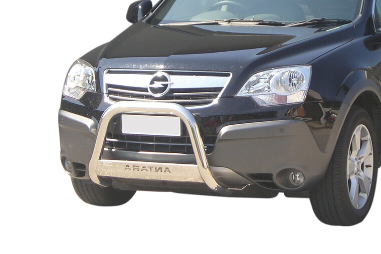 Opel Antara 2007 tot 2011 - pushbar &Oslash; 63 mm met modelnaam met CE/EU certificaat - RVS 304 hoogglans gepolijst