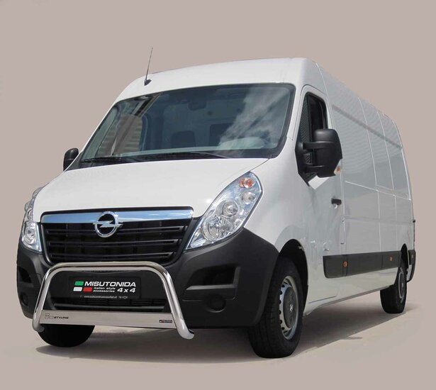 Opel Movano 2010 tot 2019 - pushbar &Oslash; 63 mm met CE/EU certificaat - RVS 304 hoogglans gepolijst