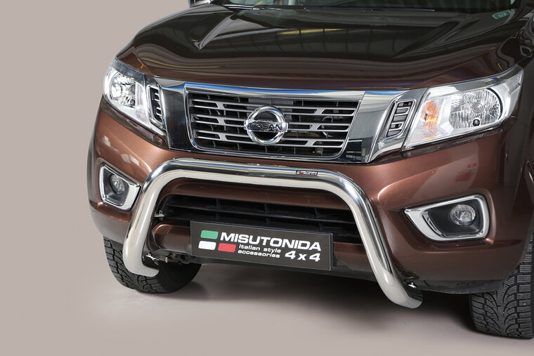 Nissan Navara 2016 tot heden - super pushbar &Oslash; 76 mm met CE/EU certificaat - RVS 304 hoogglans gepolijst