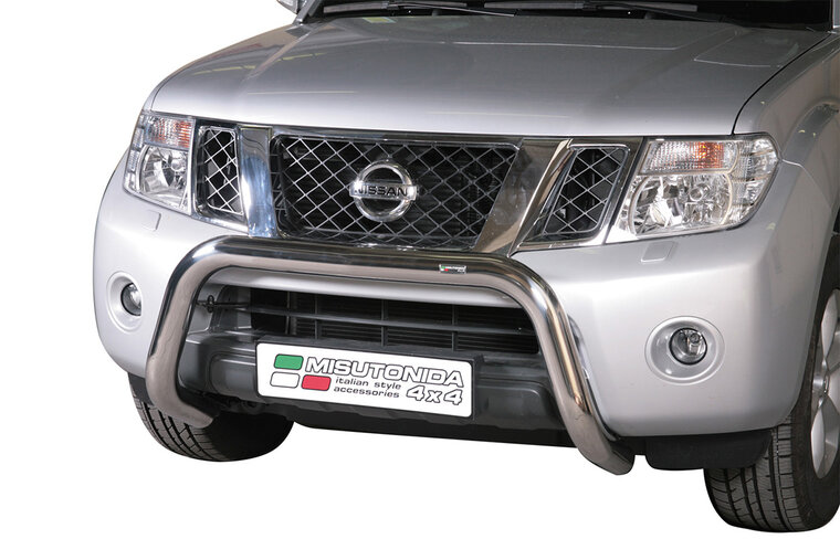 Nissan Navara 2010 tot 2016 - super pushbar &Oslash; 76 mm met CE/EU certificaat - RVS 304 hoogglans gepolijst