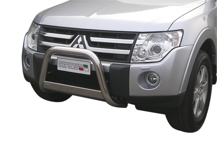 Mitsubishi Pajero V80 2007 tot 2015 - pushbar &Oslash; 63 mm met CE/EU certificaat - RVS 304 hoogglans gepolijst