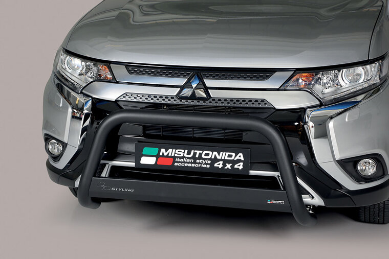 Mitsubishi Outlander 2020 tot heden - pushbar &Oslash; 63 mm met CE/EU certificaat - RVS 304 zwarte poedercoating