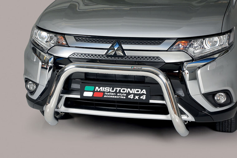 Mitsubishi Outlander 2020 tot heden - super pushbar &Oslash; 76 mm met CE/EU certificaat - RVS 304 hoogglans gepolijst