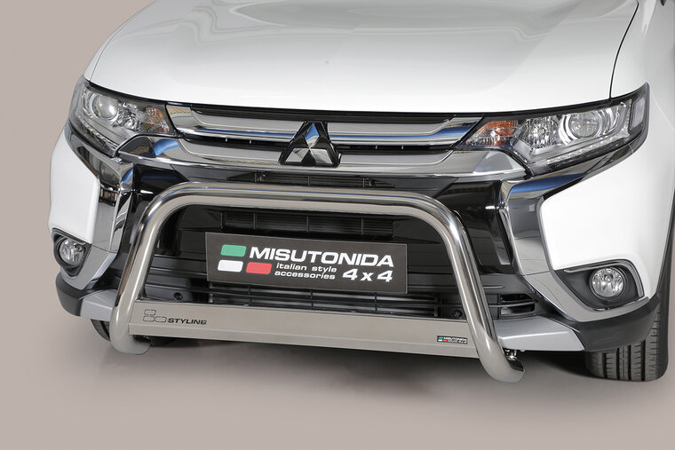 Mitsubishi Outlander 2015 tot 2020 - pushbar &Oslash; 63 mm met CE/EU certificaat - RVS 304 hoogglans gepolijst