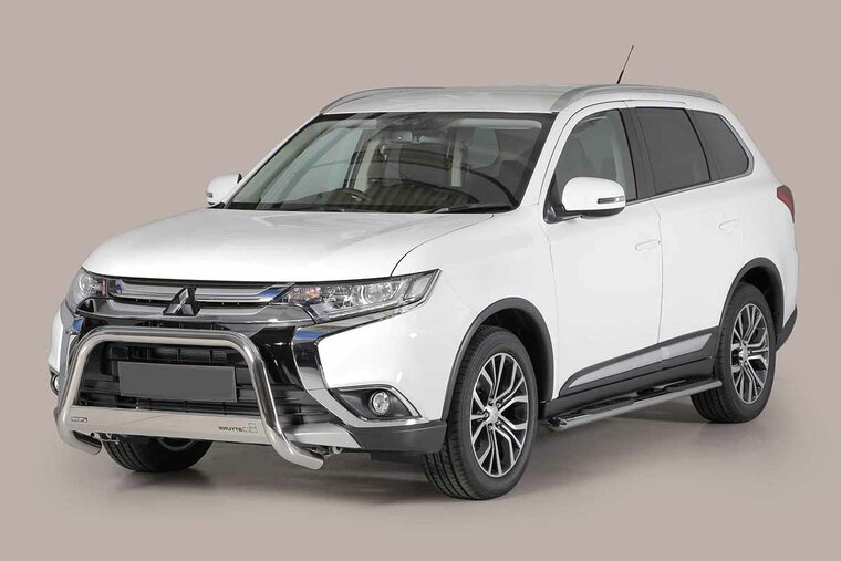 Mitsubishi Outlander 2015 tot 2020 - pushbar &Oslash; 63 mm met CE/EU certificaat - RVS 304 hoogglans gepolijst