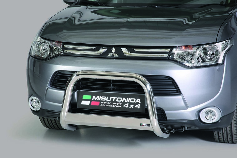 Mitsubishi Outlander 2013 tot 2015 - pushbar &Oslash; 63 mm met CE/EU certificaat - RVS 304 hoogglans gepolijst