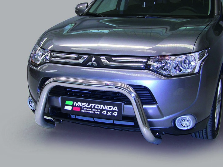 Mitsubishi Outlander 2013 tot 2015 - super pushbar &Oslash; 76 mm met CE/EU certificaat - RVS 304 hoogglans gepolijst