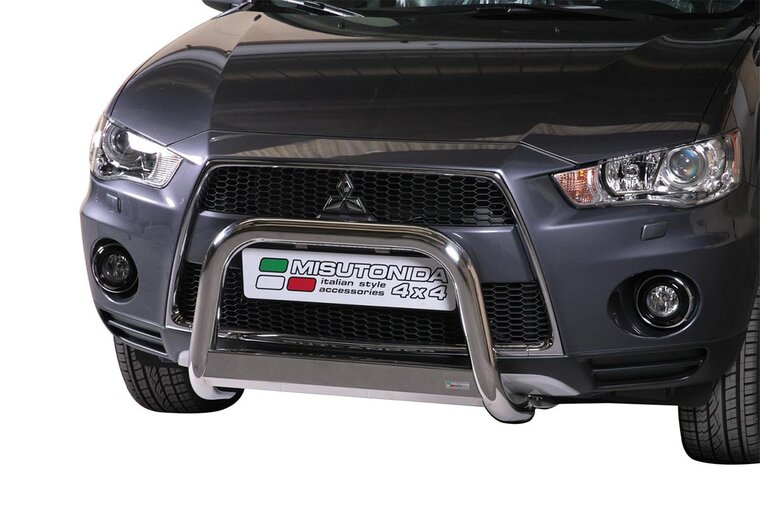 Mitsubishi Outlander 2010 tot 2013 - pushbar &Oslash; 63 mm met CE/EU certificaat - RVS 304 hoogglans gepolijst