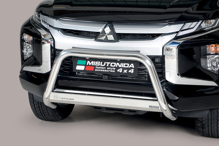 Mitsubishi L200 2018 tot heden - pushbar &Oslash; 63 mm met CE/EU certificaat - RVS 304 hoogglans gepolijst